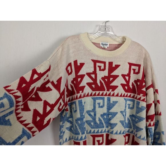 Vintage Repage Colorful long sleeve Aztec design - Picture 3 of 5